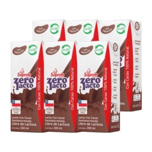 Pack Leche Zerolacto semidescremada Chocolate 200 ml 6 un. 6 un.