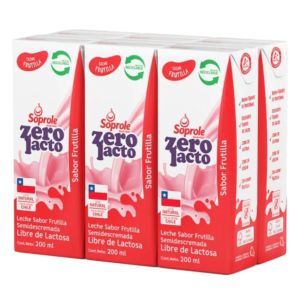 Pack Leche Zerolacto semidescremada Frutilla 200 ml 6un. 6 un.