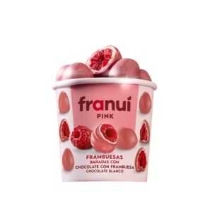 Frambuesa Bañada en Chocolate de leche con frambuesa (pink) 150 grs